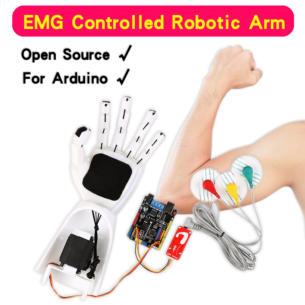 Arduino Robot - Датчик EMG, роботизированная рука, электрический датчик