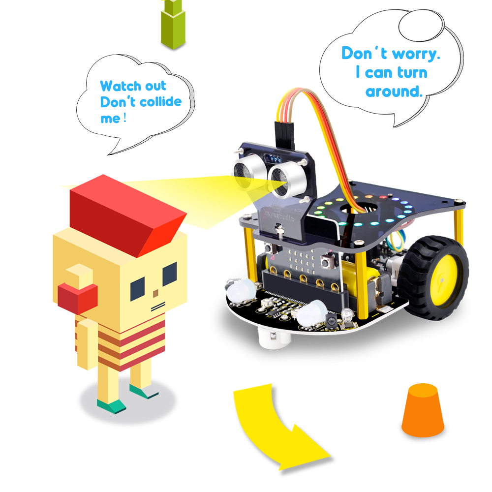 Kidsbits 2WD Microbit V2 Robot – обзор и цена Microbit Robot